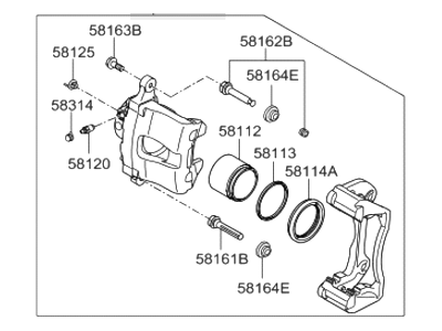 Hyundai 58180-E6A10 CALIPER Kit-Front Brake,LH