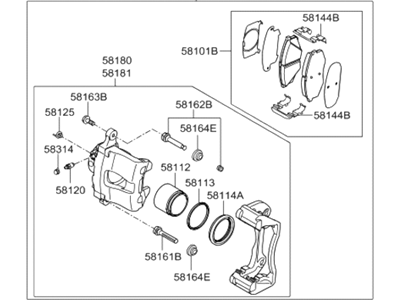 Hyundai 58110-E6100 Brake Assembly-Front,LH