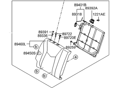 Hyundai 89400-2V271-TFC Back Assembly-Rear Seat RH