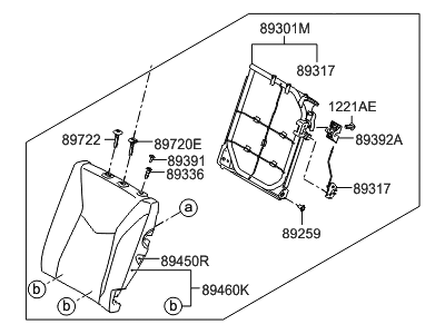 Hyundai 89300-2V271-TFC Back Assembly-Rear Seat LH