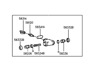 1994 Hyundai Scoupe Wheel Cylinder - 58330-24003