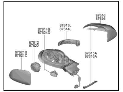 Hyundai Santa Fe Hybrid Car Mirror - 87620-CL091