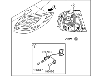 2012 Hyundai Veloster Tail Light - 92402-2V000