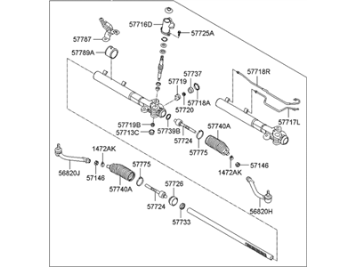 2009 Hyundai Santa Fe Rack And Pinion - 57700-0W100