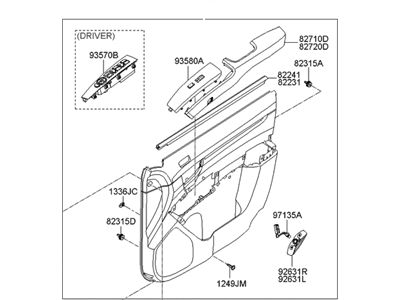 Hyundai 82301-0W510-TH3 Panel Complete-Front Door Trim,LH