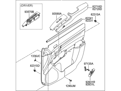 Hyundai 82302-0W510-T2R Panel Complete-Front Door Trim,RH