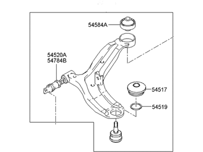 2004 Hyundai Tiburon Control Arm - 54500-2C001