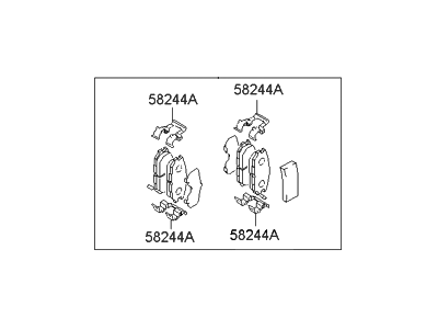 2002 Hyundai Elantra Brake Pad Set - 58302-2DA00