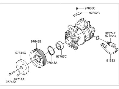 2012 Hyundai Equus A/C Compressor - 97701-3N800