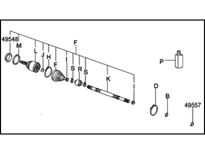 Hyundai Accent CV Joint - 49508-25B00