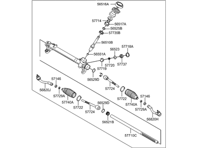 2017 Hyundai Sonata Hybrid Rack And Pinion - 56500-E6000