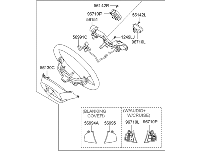 Hyundai 56110-2L000-4X Steering Wheel Assembly