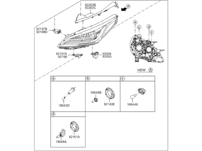 Hyundai 92101-E6200 Headlamp Assembly, Left