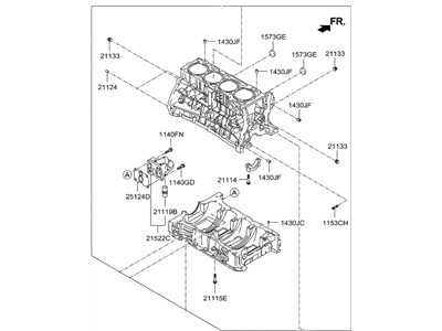 Hyundai 31113-2GK01 Block Assembly-Cylinder