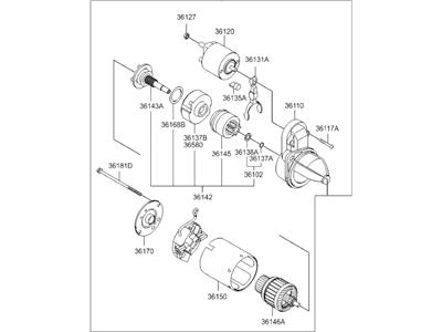 Hyundai 36100-2E121 Starter Assembly