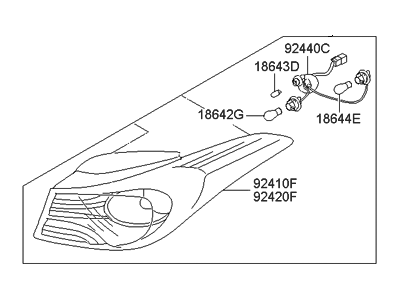 Hyundai 92401-3X050 Lamp Assembly-Rear Combination Outside,LH