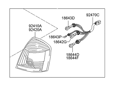 Hyundai Accent Back Up Light - 92402-1E010