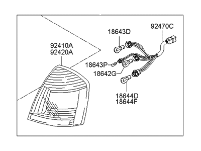 2009 Hyundai Accent Tail Light - 92402-1E010