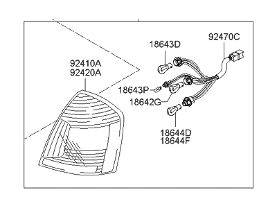 Hyundai Accent Back Up Light - 92401-1E010