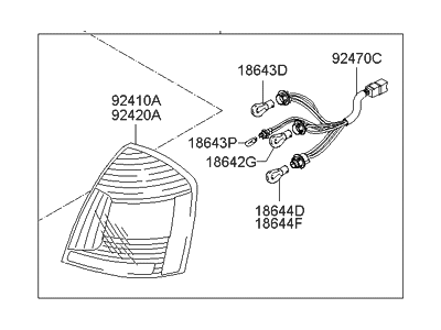 2009 Hyundai Accent Tail Light - 92401-1E010