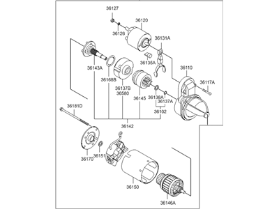 Hyundai Elantra Starter Motor - 36100-2E131