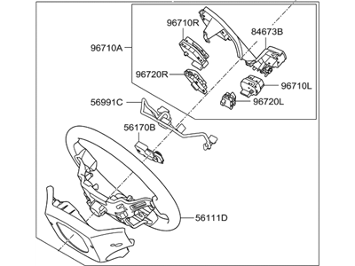 2015 Hyundai Santa Fe Sport Steering Wheel - 56110-4Z000-RYN