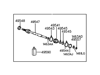 Hyundai Scoupe Axle Shaft - 49508-24A00