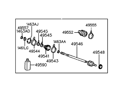 1990 Hyundai Scoupe Axle Shaft - 49507-24A00