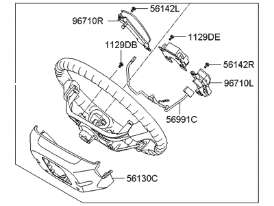 2011 Hyundai Santa Fe Steering Wheel - 56100-0W730-HZ