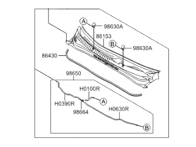 Hyundai 86150-3S000 Cover Assembly-Cowl Top