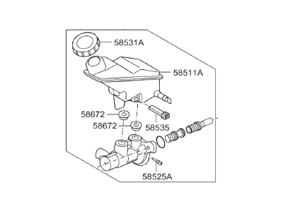 2017 Hyundai Santa Fe Brake Master Cylinder - 58510-2W800