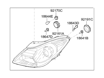 Hyundai 92101-3J050 Headlamp Assembly, Left