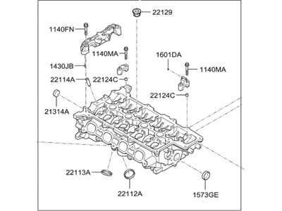 2017 Hyundai Accent Cylinder Head - 22100-2B705