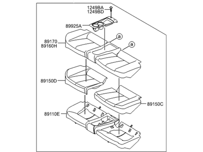 Hyundai 89100-2V210-TBJ Cushion Assembly-Rear Seat