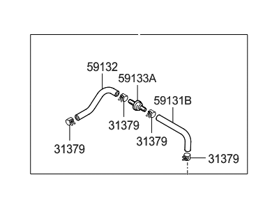 Hyundai Brake Booster Vacuum Hose - 59130-2H100