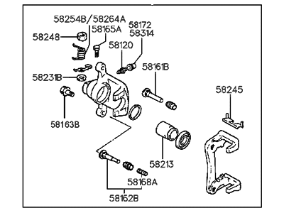 Hyundai 58320-29A10 Caliper Kit-Rear Brake,RH