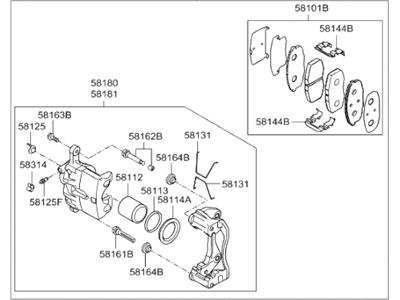 2019 Hyundai Elantra Brake Caliper - 58110-F2500