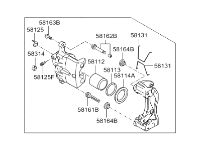 Hyundai 58180-F2A50 CALIPER Kit-Front Brake,LH