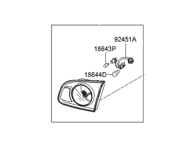 Hyundai 92406-0W060 Lamp Assembly-Rear Combination Inside,RH