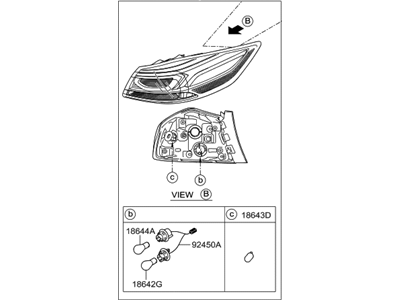 2018 Hyundai Elantra Tail Light - 92401-F2120