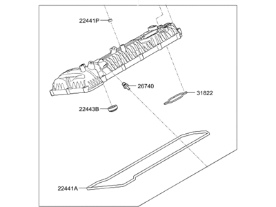 Hyundai 22420-3FAA0 Cover Assembly-Rocker,RH