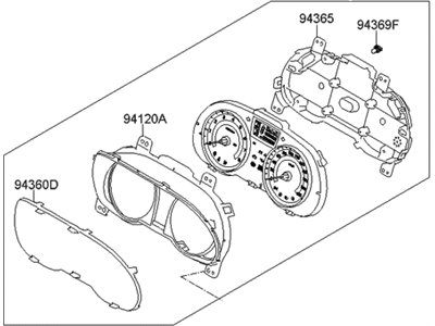 Hyundai 94001-1R000 Cluster Assembly-Instrument