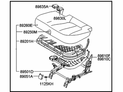 Hyundai 89100-0W810-MKV Cushion Assembly-2ND Seat,LH