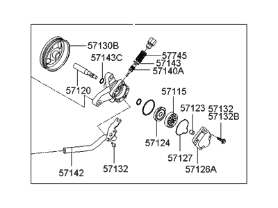 2005 Hyundai Azera Power Steering Pump - 57100-3L100