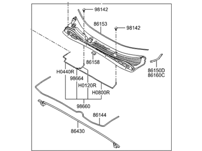 Hyundai 86150-2S040 Cover Assembly-Cowl Top