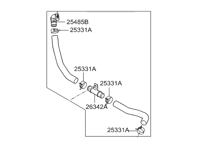 2015 Hyundai Tucson Radiator Hose - 25410-D3700