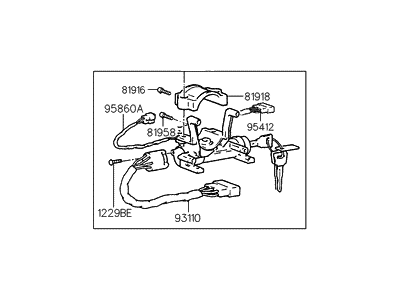 1992 Hyundai Scoupe Ignition Lock Cylinder - 81900-23B10