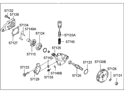 Hyundai Santa Fe Power Steering Pump - 57100-26200