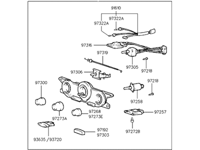 1999 Hyundai Tiburon A/C Switch - 97250-27055