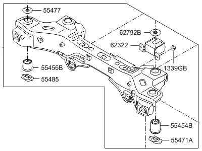 2018 Hyundai Santa Fe Rear Crossmember - 55405-2W550